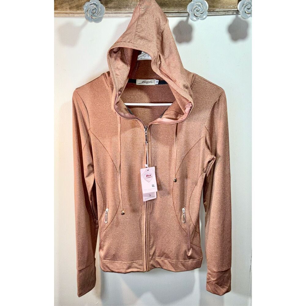 New Fashion Sports Track Running Zip Up Jacket Brown S:2-XXL
